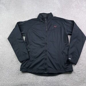 Mizuno Jacket Womens Large Black Soft Shell Vented Breath Thermo Tennis Golf